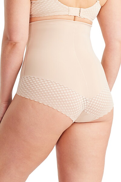 Revive Lace High Waisted Brief Warm Taupe