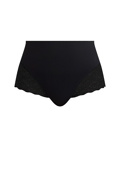 Bamboo & Lace Waisted Brief Black